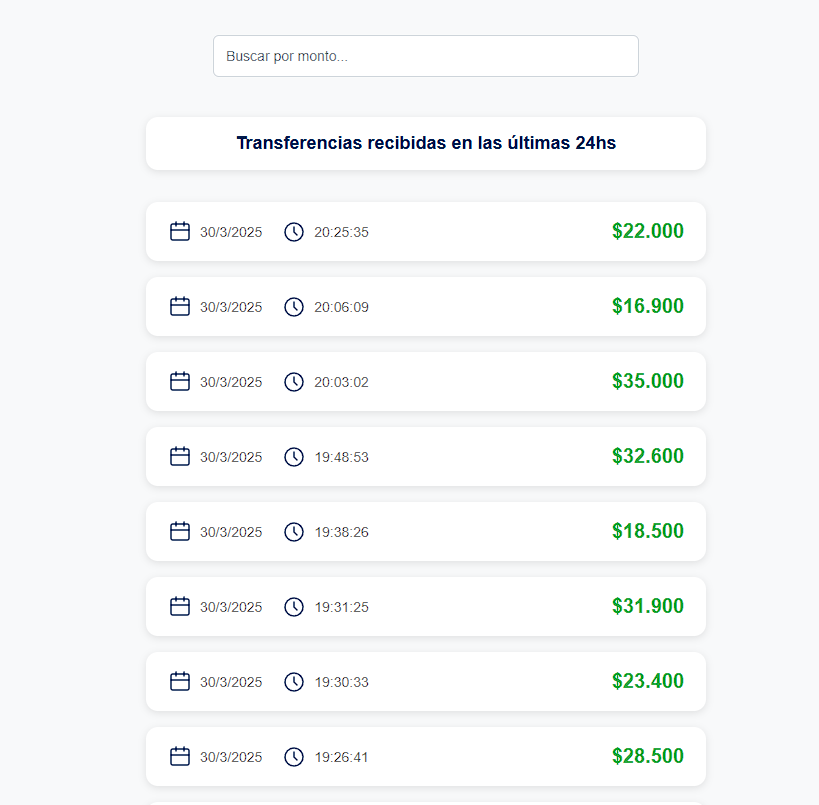 Demostración de la interfaz de Transfer-isOK